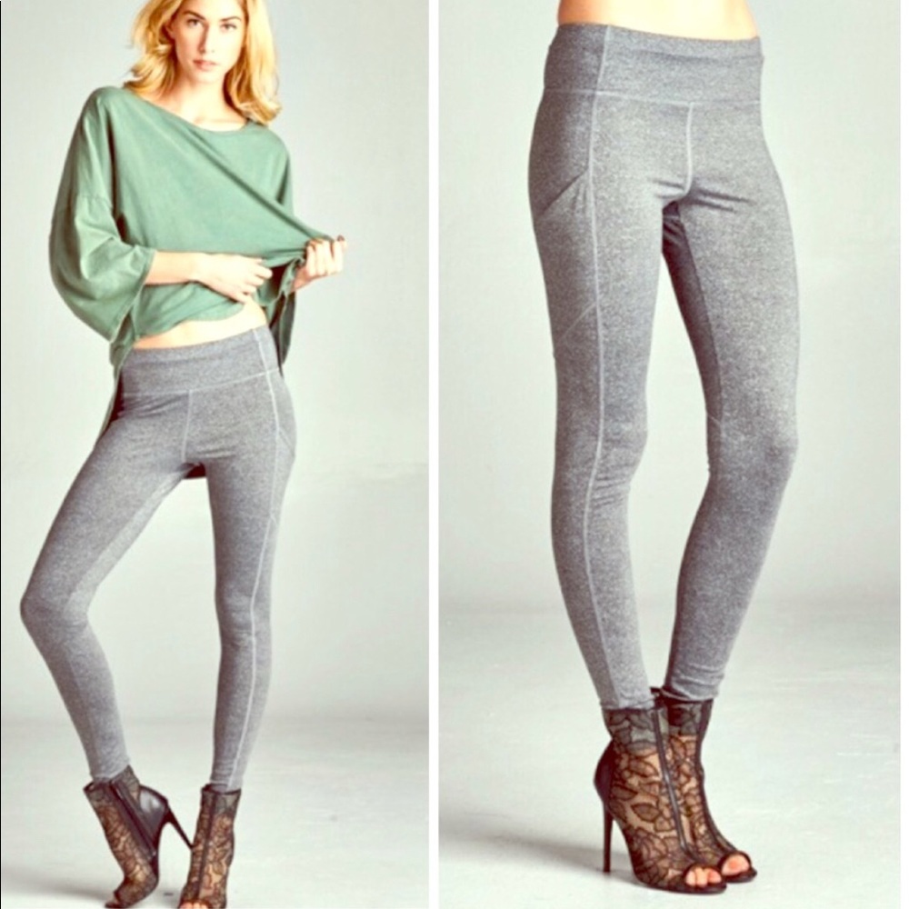 Melange knit yoga pants